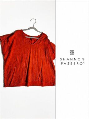Shannon Passero Burnt Orange Cotton Gauze Boxy Top M/L